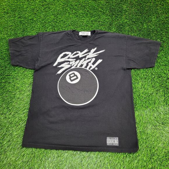 Vintage Rock-Smith 8-Ball-Pool Shirt L/XL 23x29 Black Billiard - Picture 1 of 14